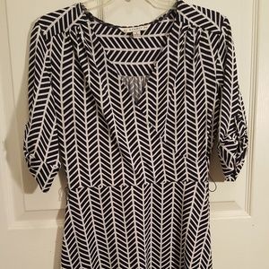 Navy/White Midi (below knee) Dress - AA Studio AA